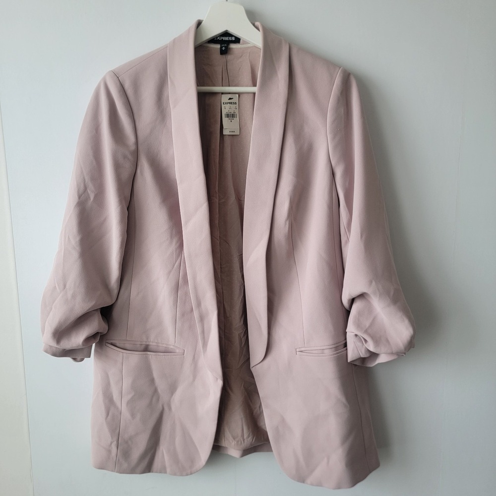 Express women's open-front blazer size M ruched 3/4-length sleeves Work Career